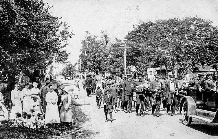 Parade on Main Street, Tobyhanna, World War I era